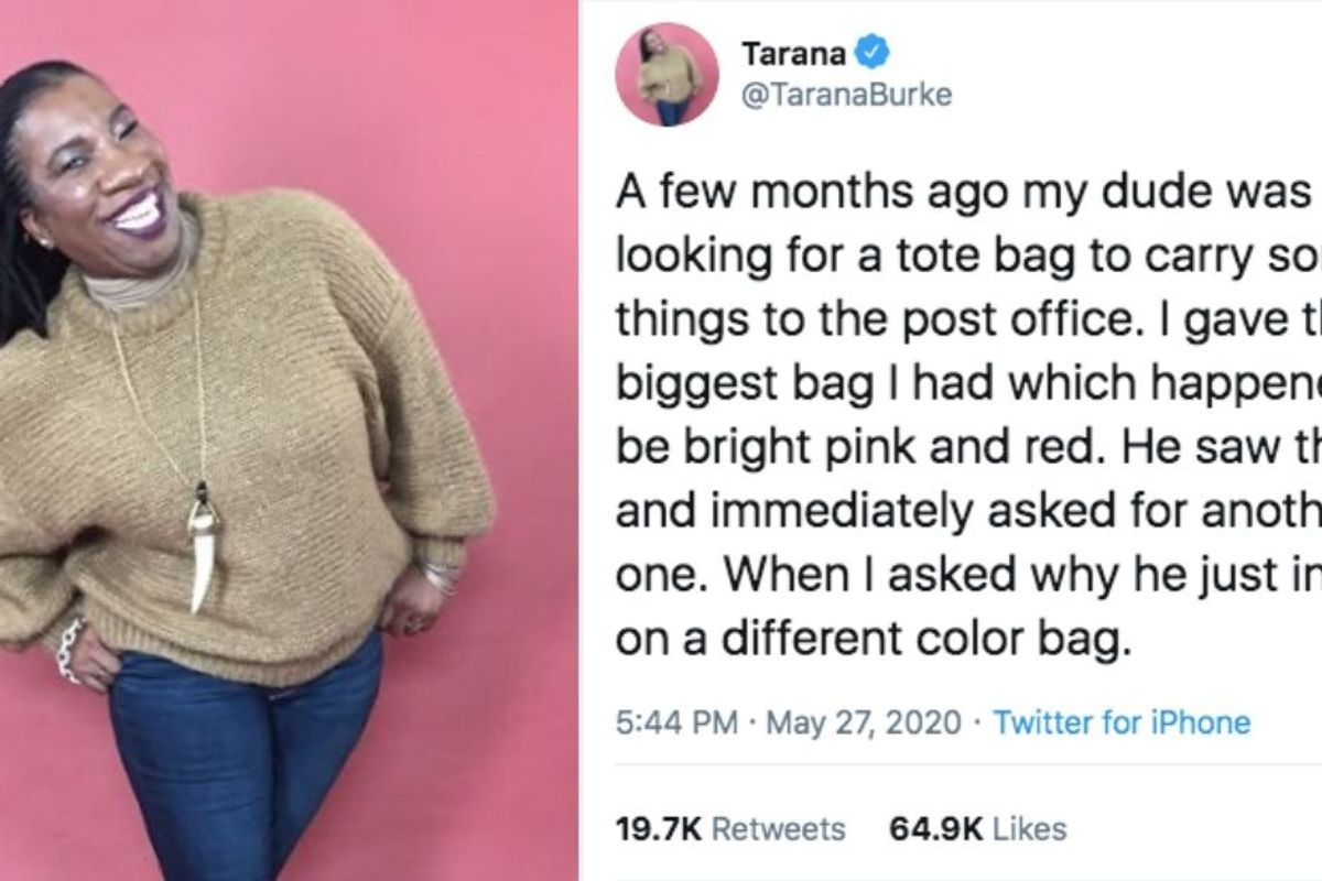 Tarana Burke shared an eye-opening story of why her partner wouldn't carry a pink tote bag