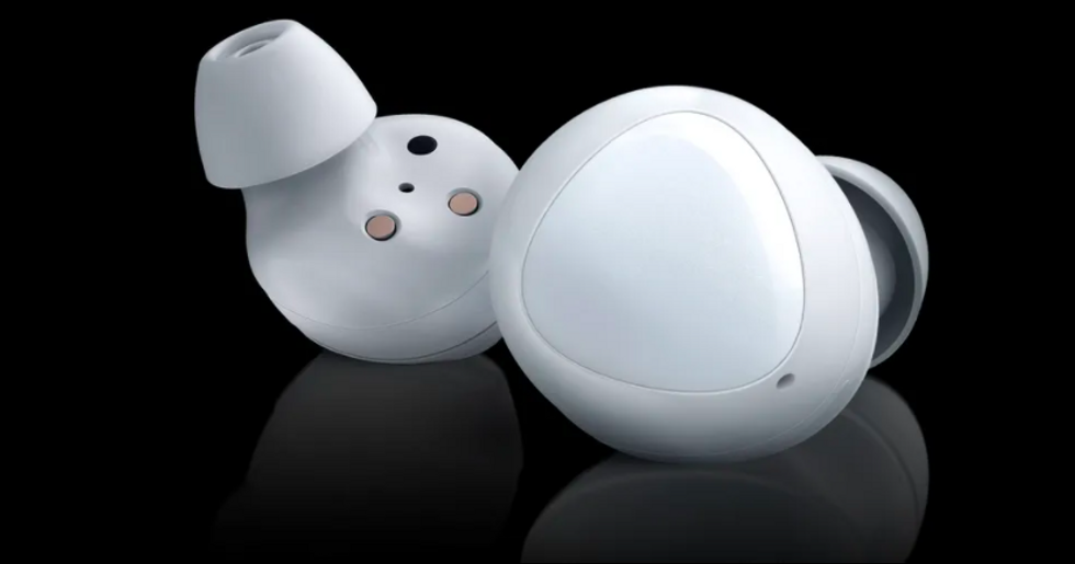 The Samsung Galaxy Buds, pictured here, are light-weight and have touch control