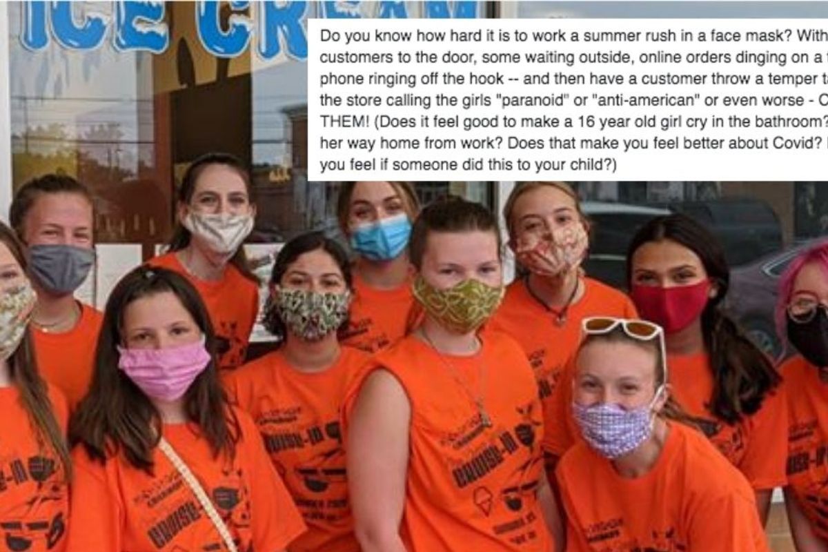 Ice cream shop owner shares passionate note defending teen workers harassed over mask policy