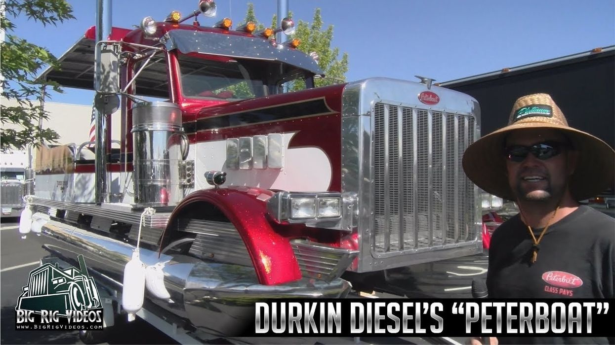 This semi-truck is actually a pontoon boat, and it might be the ultimate joyride