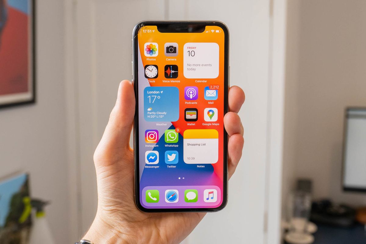 iOS 14 on an iPhone X