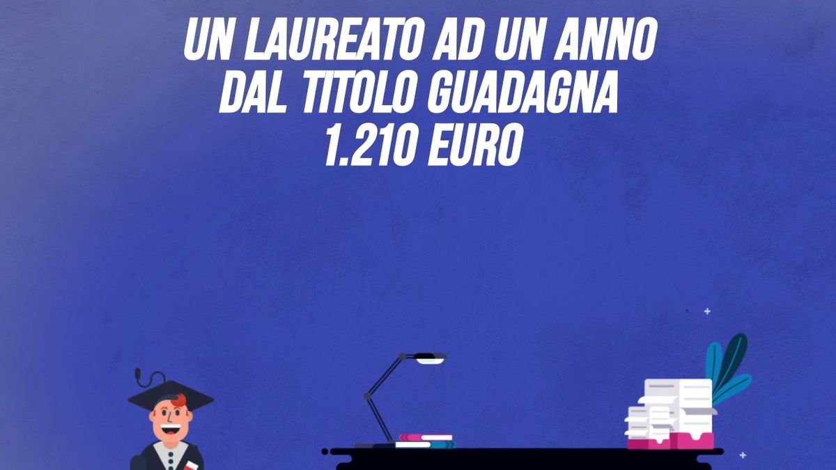 Un laureato ad un anno dal titolo guadagna 1.210 euro