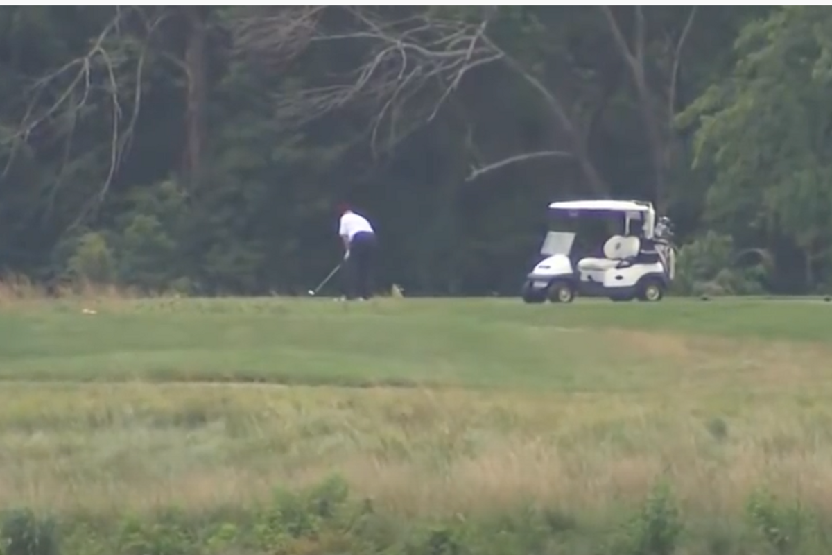 President Nine Iron Hard At Work Golfing The COVID-19 Away