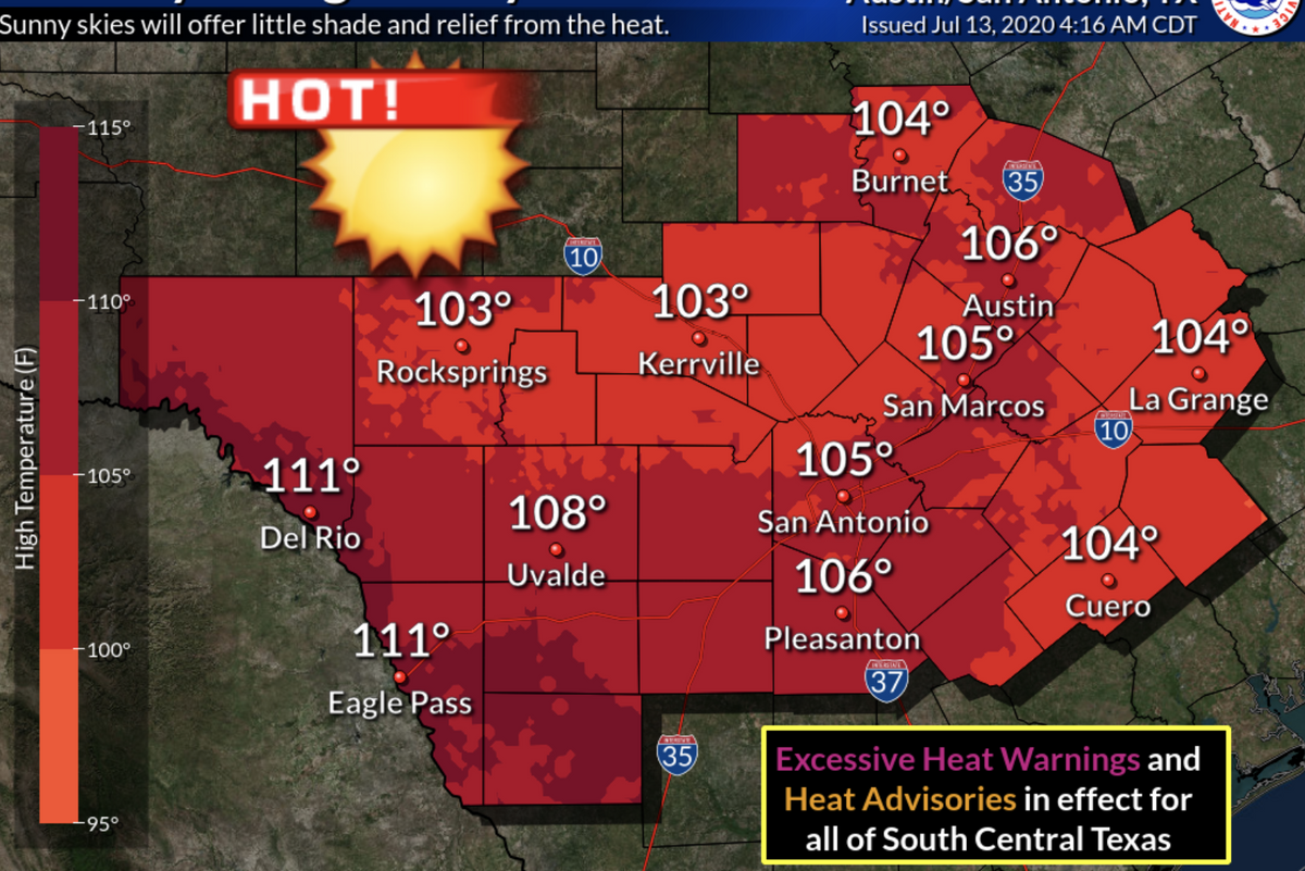 Update: Austin hit record high of 108 degrees Monday