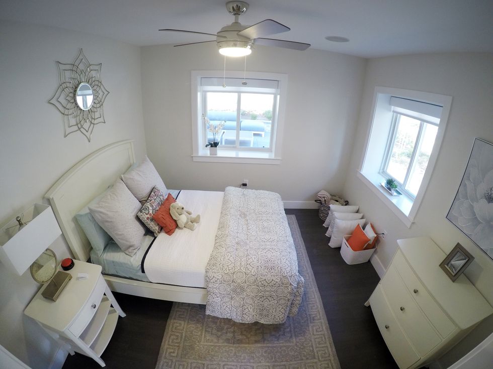 Photo of Alarm.com Bedroom with smart devices which can be added to scenes using Alarm.com app.