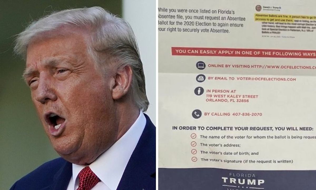 Florida Republican Party Doctored a Trump Tweet to Promote Mail In Voting Among Unenthusiastic Republican Voters