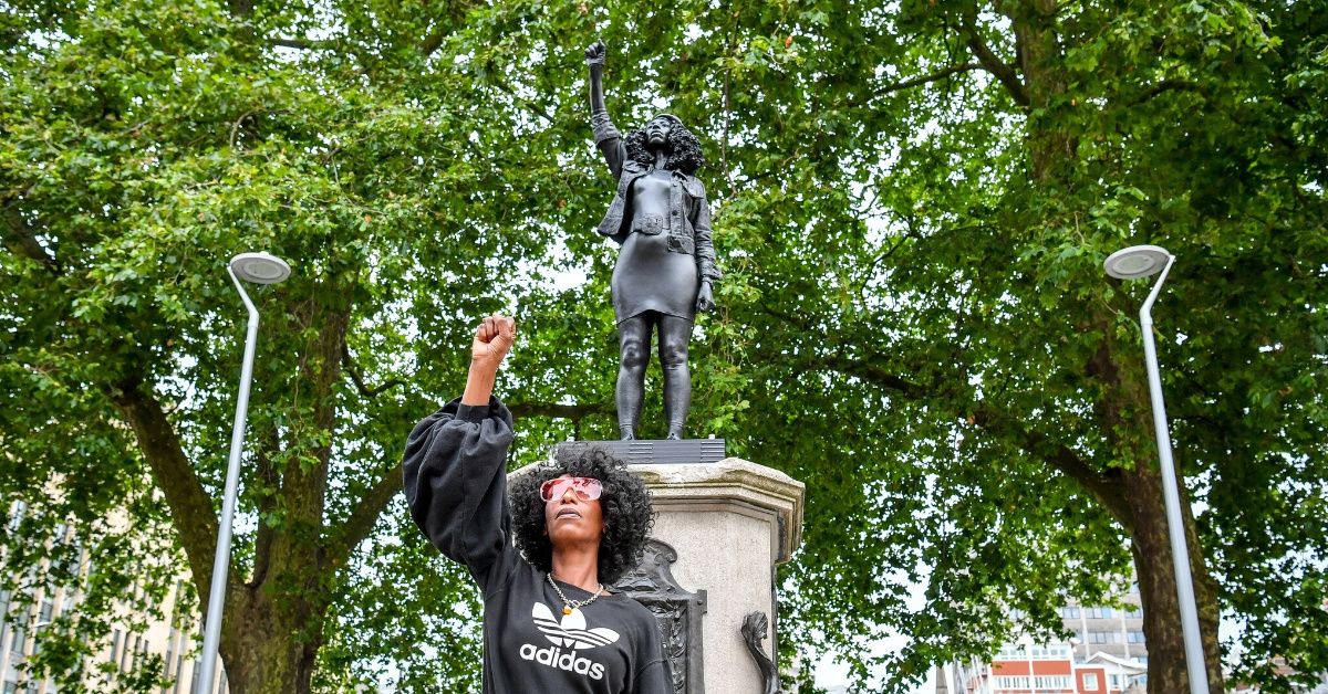 Powerful Sculpture Of Black Protester Installed After Slave Trader's Statue Was Thrown In River