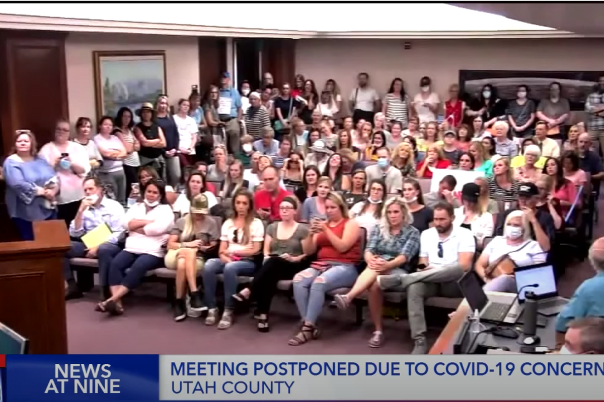 Anti-Maskers Hold Corona-Party At Utah County Commissioners Meeting