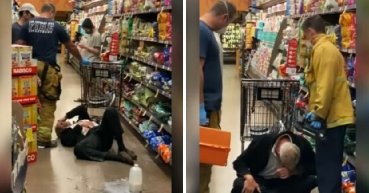Anti-Mask Man Bursts Into Tears After Employee Pepper-Sprays Him For Ramming Her With His Cart