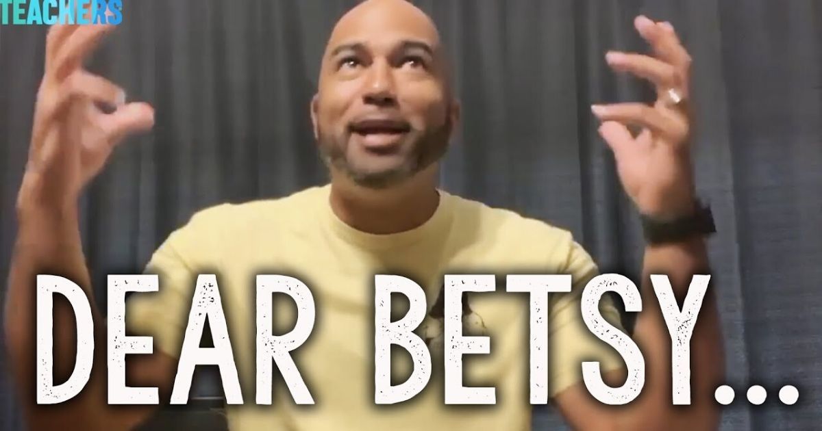 School principal delivers a straight-talk message to Education Secretary Betsy Devos