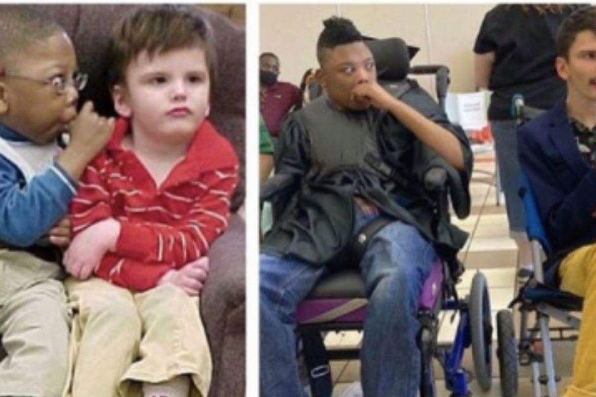 Best friends given a 2% chance to live past childhood just graduated high school together