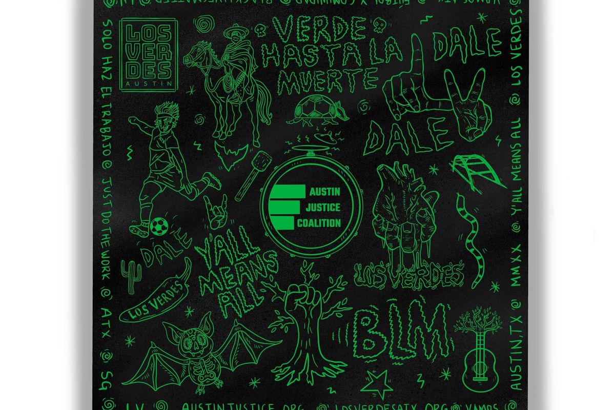 green and black bandana