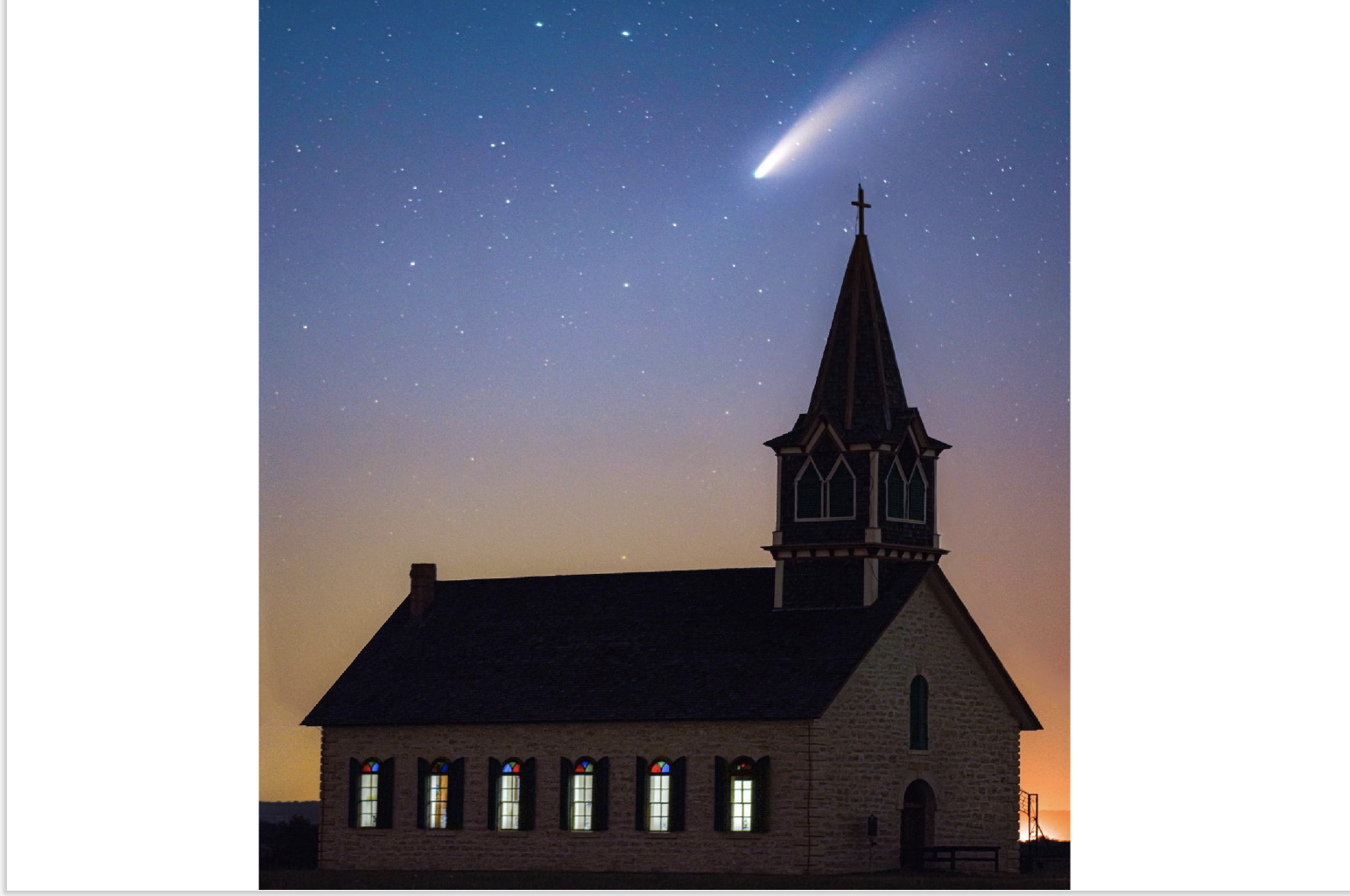NEOWISE Comet streaks across the Texas sky