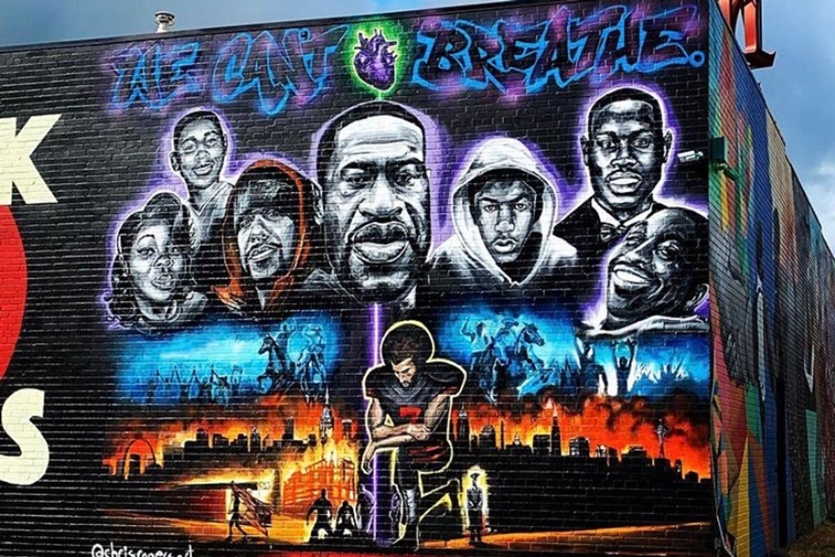 mural of police brutality victims