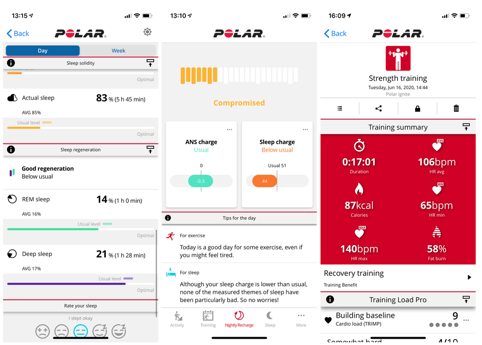 Polar Flow fitness tracking app
