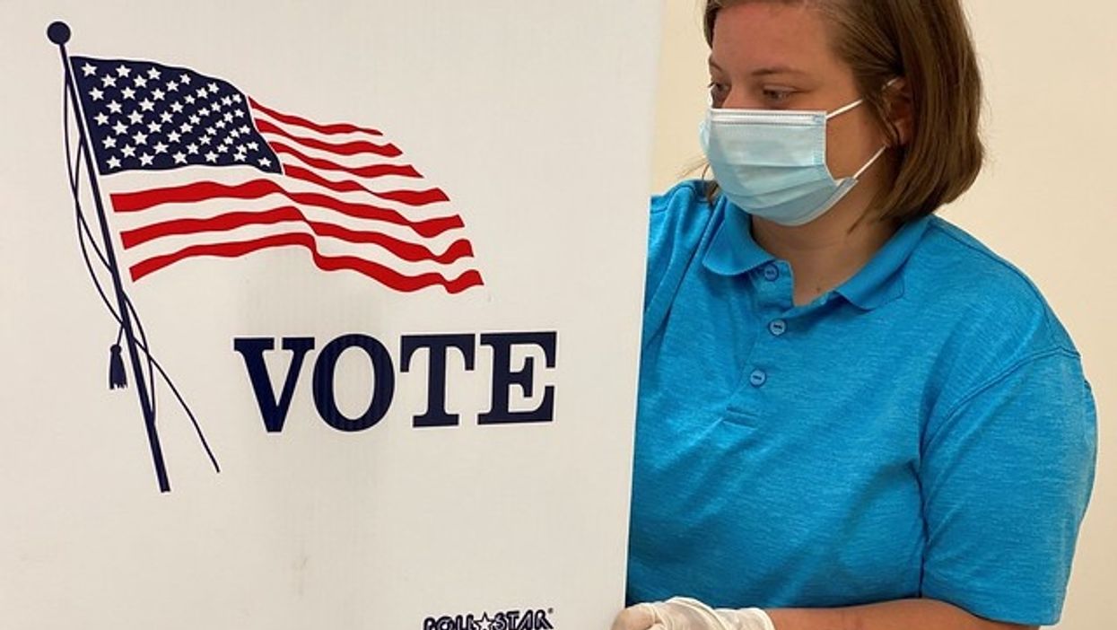 poll worker, voting booth