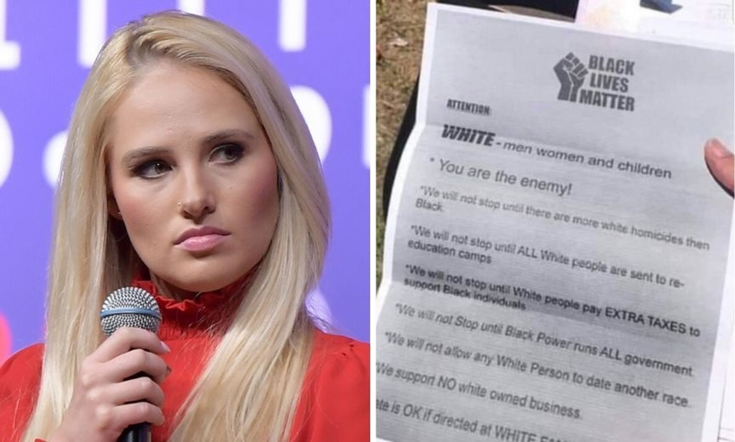 Tomi Lahren Apologizes After Tweeting Fake Black Lives Matter Flier That Declared White People 'the Enemy'