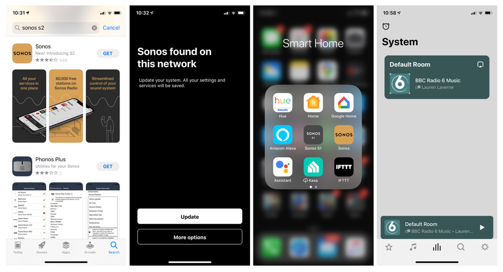 Installing the new Sonos app on an iPhone