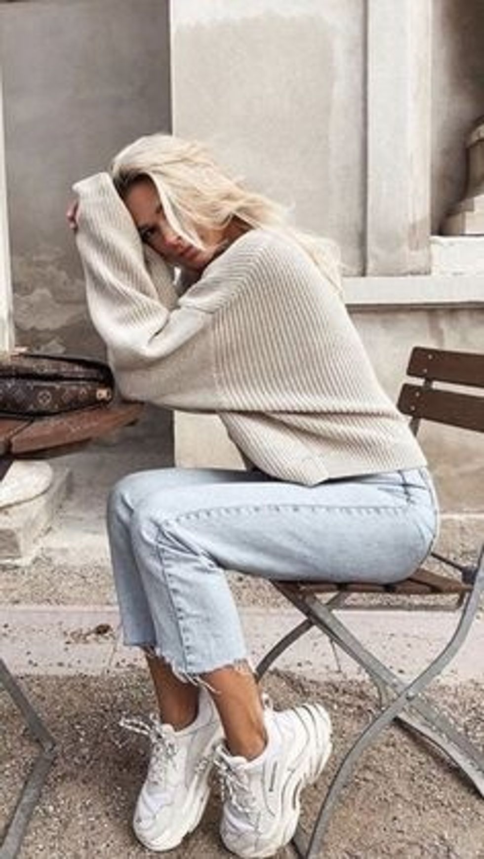 chunky white sneakers with dress