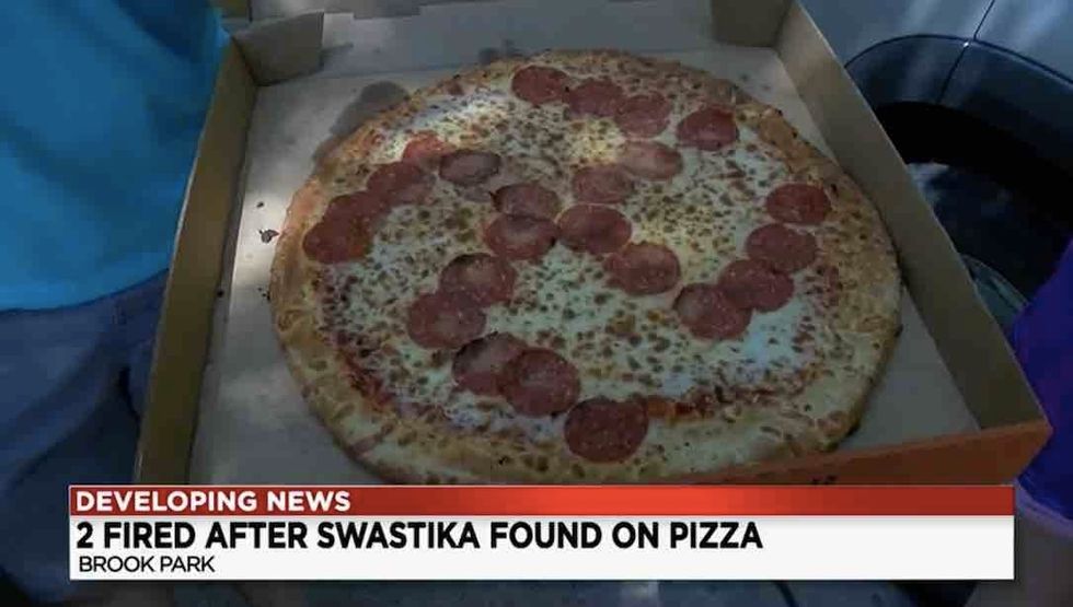 Pizza hut swastika pepperoni