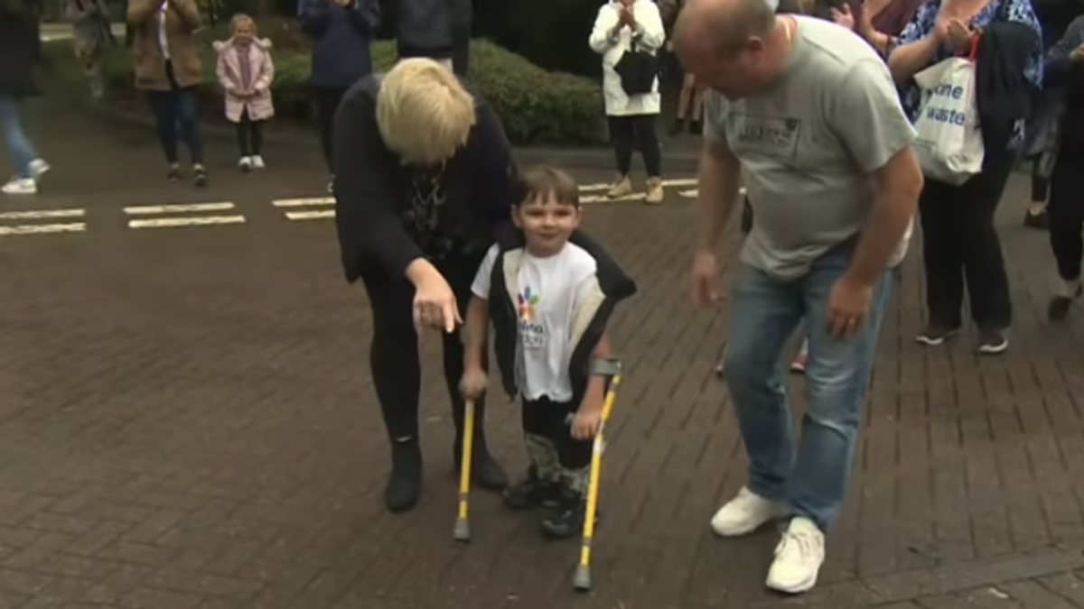 5yearold who lost both of his legs from childhood abuse walked over 6
