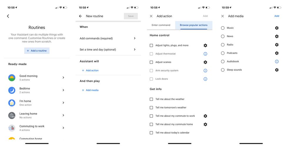 Custom Google Assistant routine creation