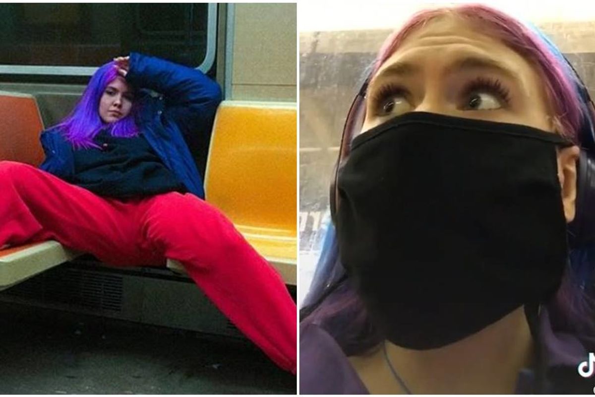 Young woman filmed her confrontation with man sexually harassing women on the subway