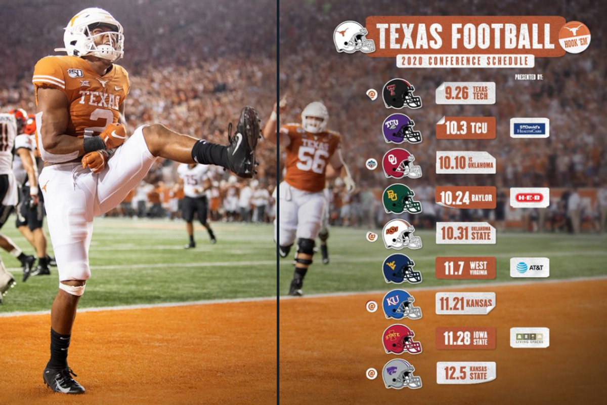 UT Longhorns conference season starts 9/26 vs. Texas Tech Raiders: Big 12 releases schedule