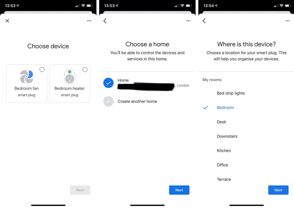 Adding a new device to the Google Home app