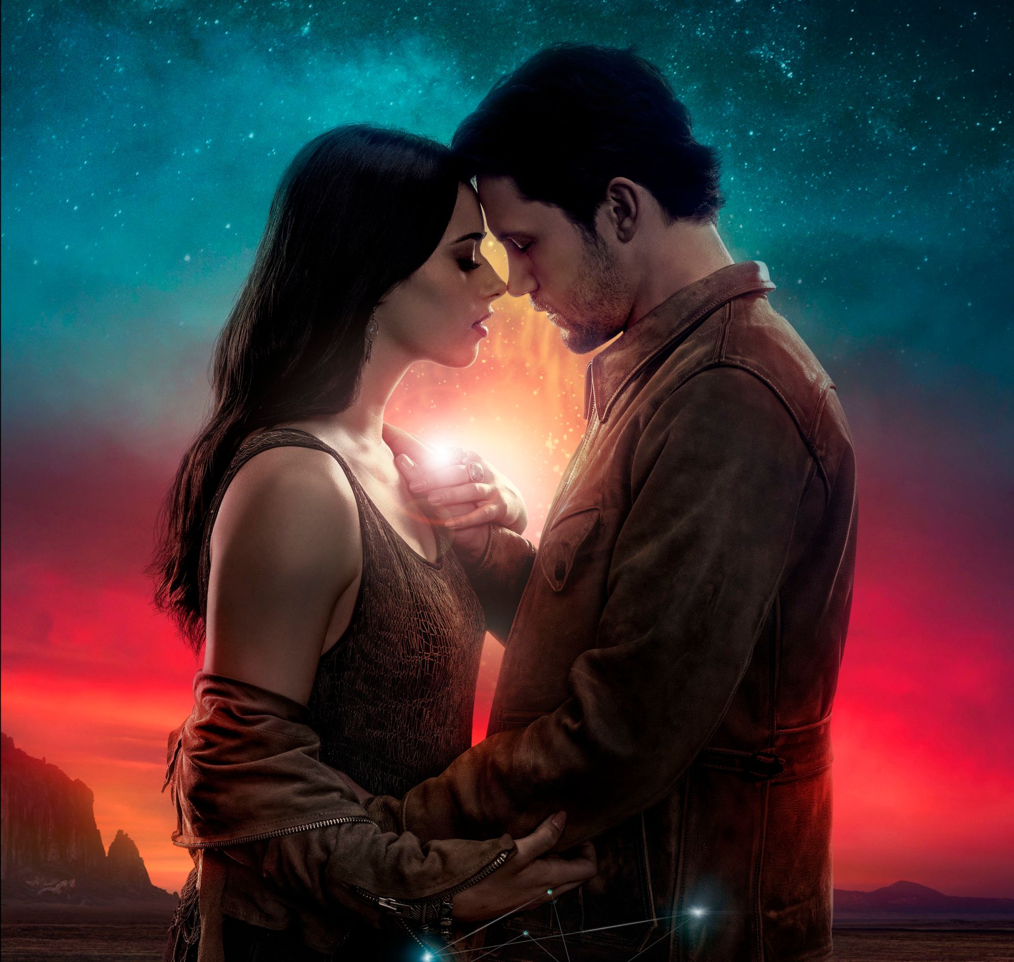 \u200bJeanine Mason as Liz Ortecho and Nathan Dean Parsons as Max Evans