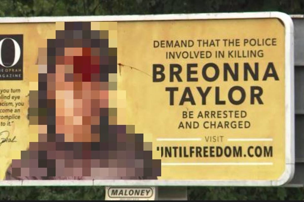 Vandals defaced a justice for Breonna Taylor sign and accidentally made it even more powerful