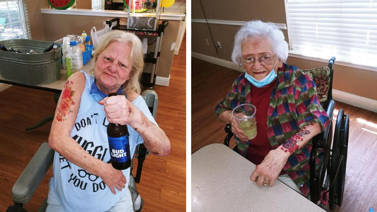 Residents at Texas nursing home throw epic party with temporary tattoos, drinks