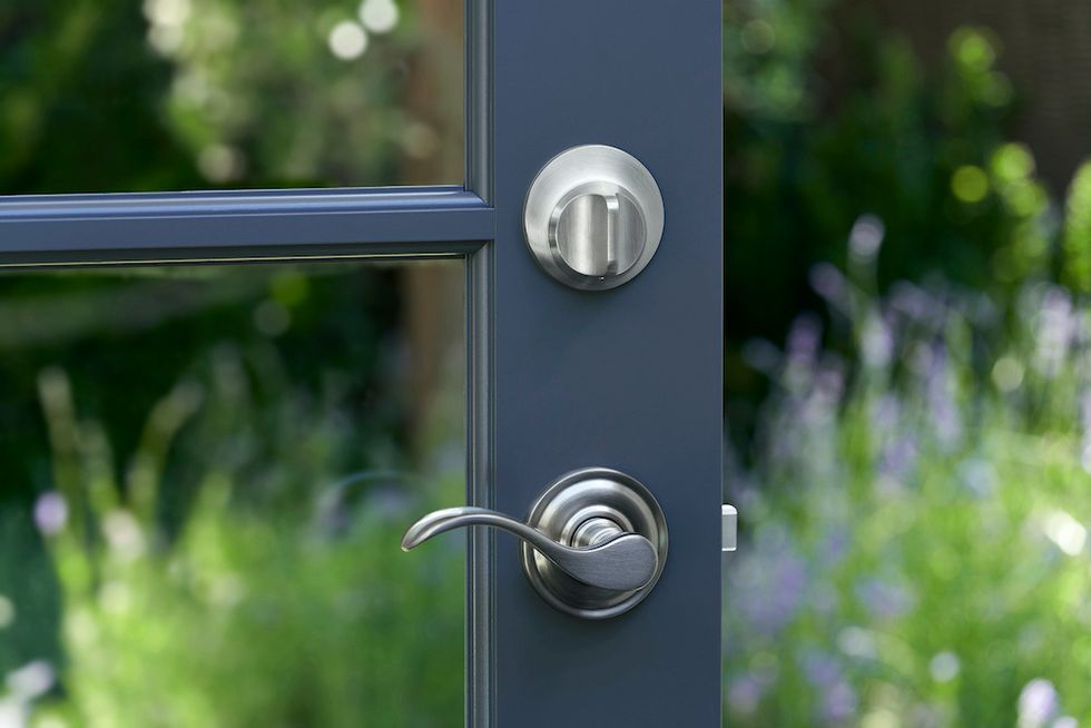 Photo of Level Touch smart lock on a door