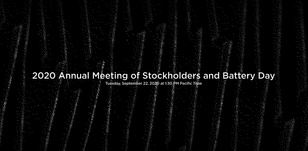 Tesla Battery Day web page