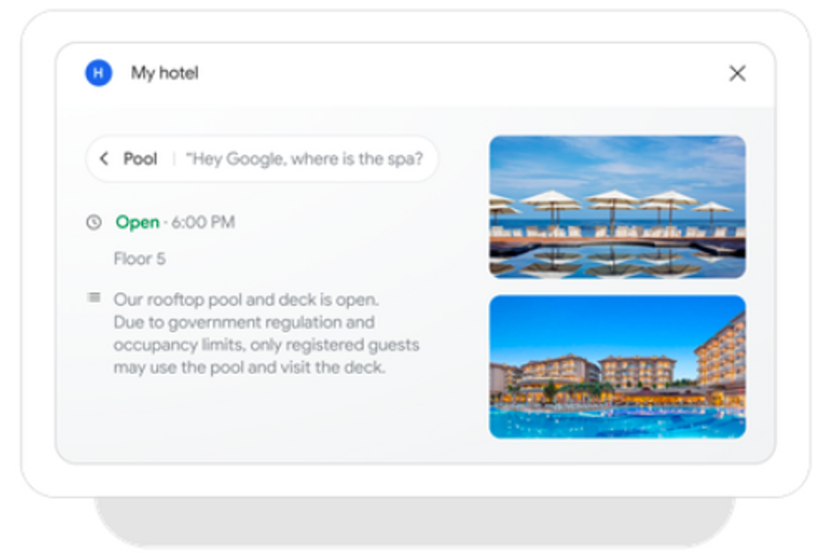 Google hotel Nest Hub