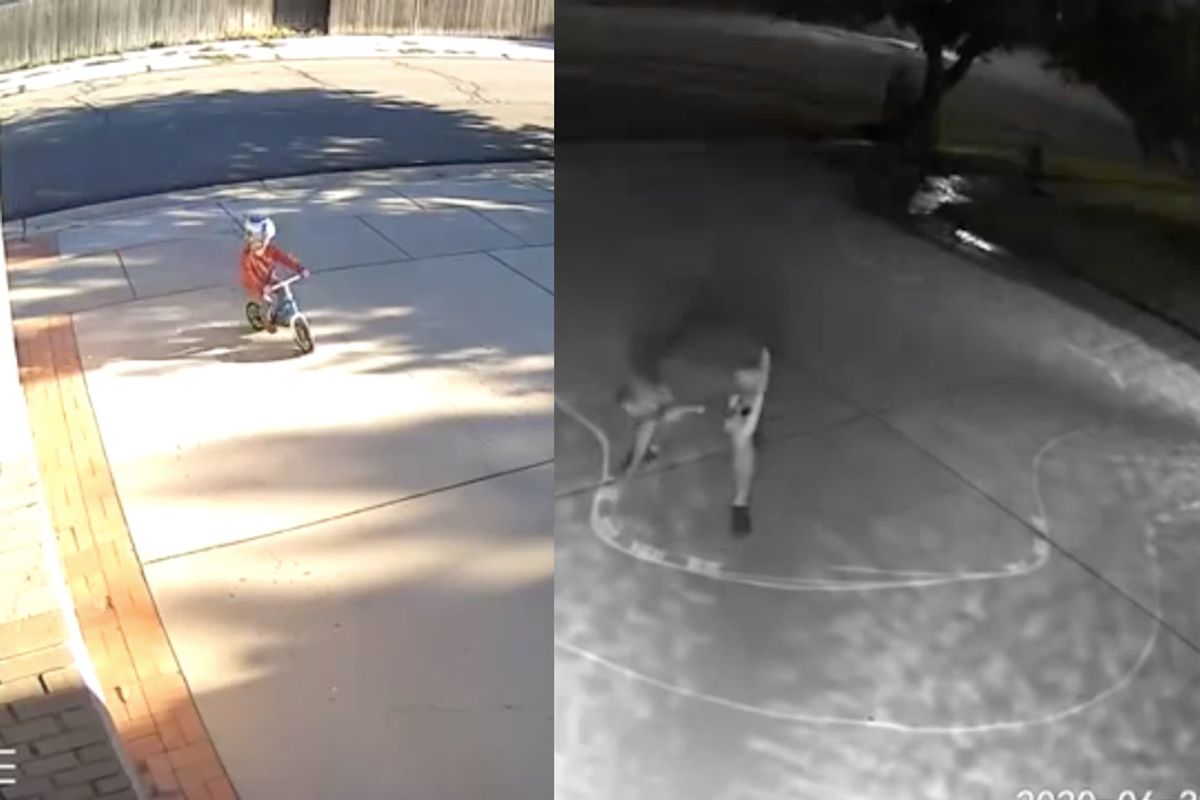 Security cameras showed a kid 'tearing it up' in his driveway each night. So he took adorable action.