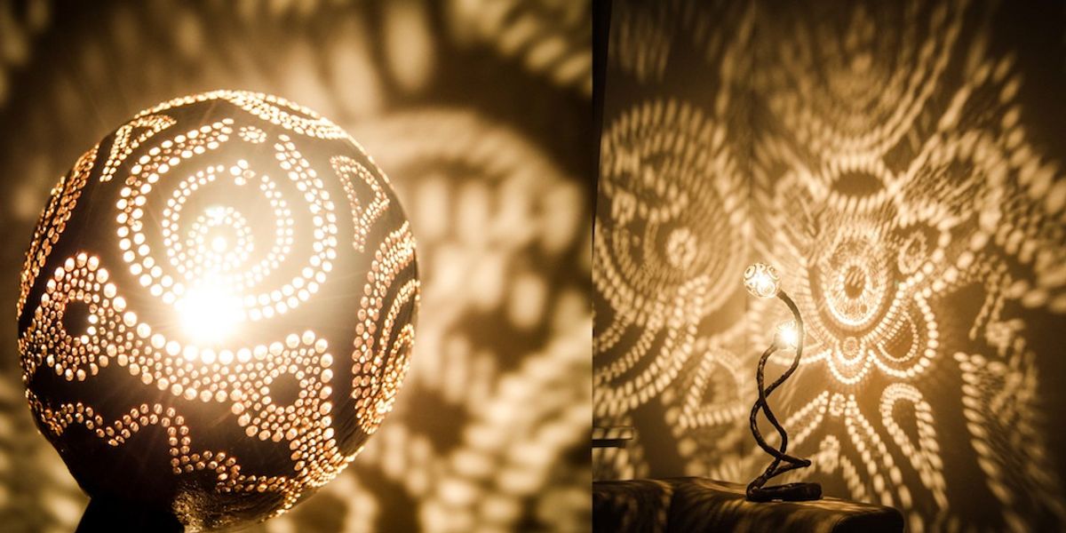 These Amazing Serpentine Lamps Made From Coconut Shells Create Dazzling