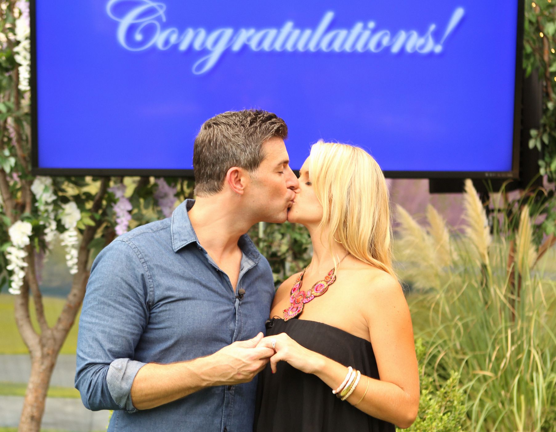 Jeff and Jordan kiss during their televised ceremony on Big Brother