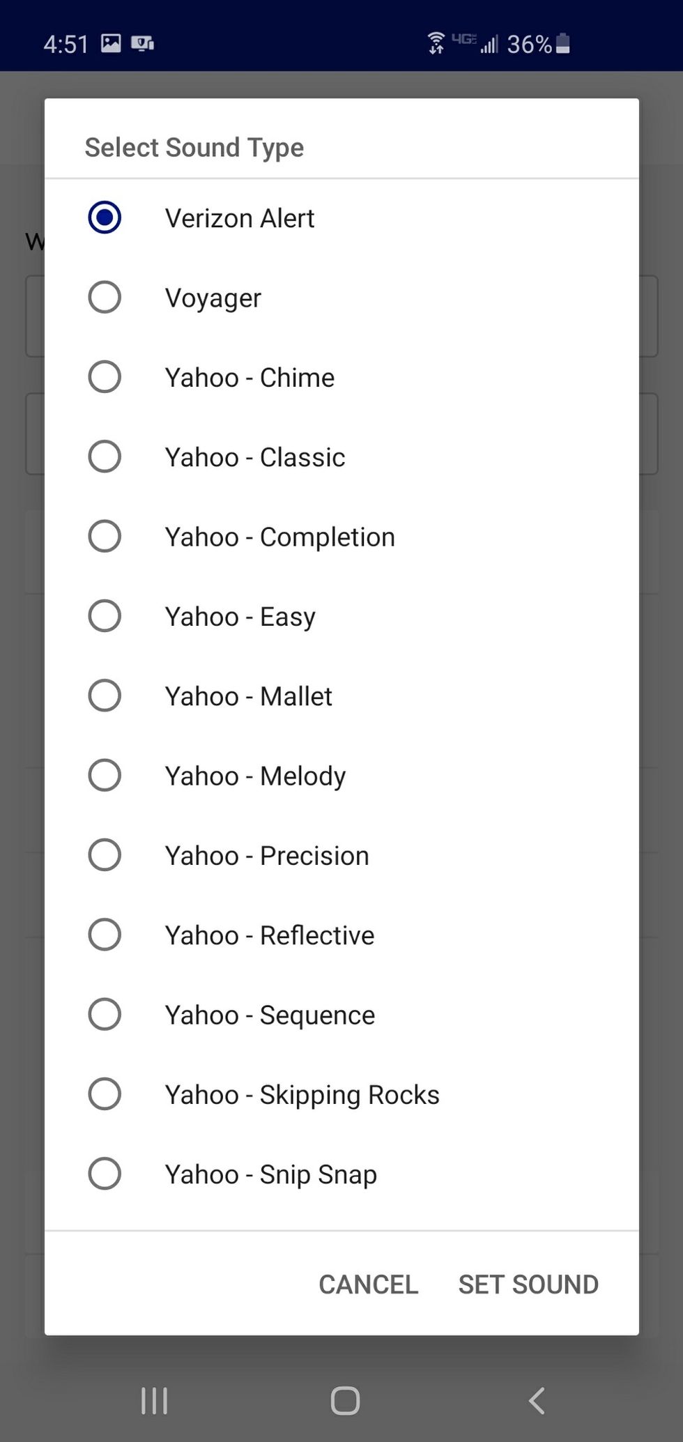 blue by adt app showing doorbell chime sounds to choose for your blue doorbell camera.