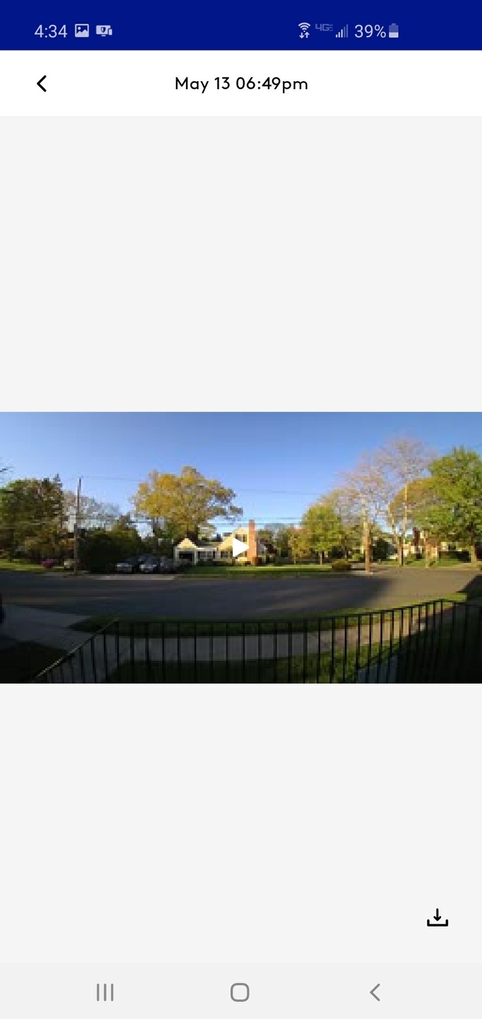 daytime video seen in app from Blue Doorbell Camera