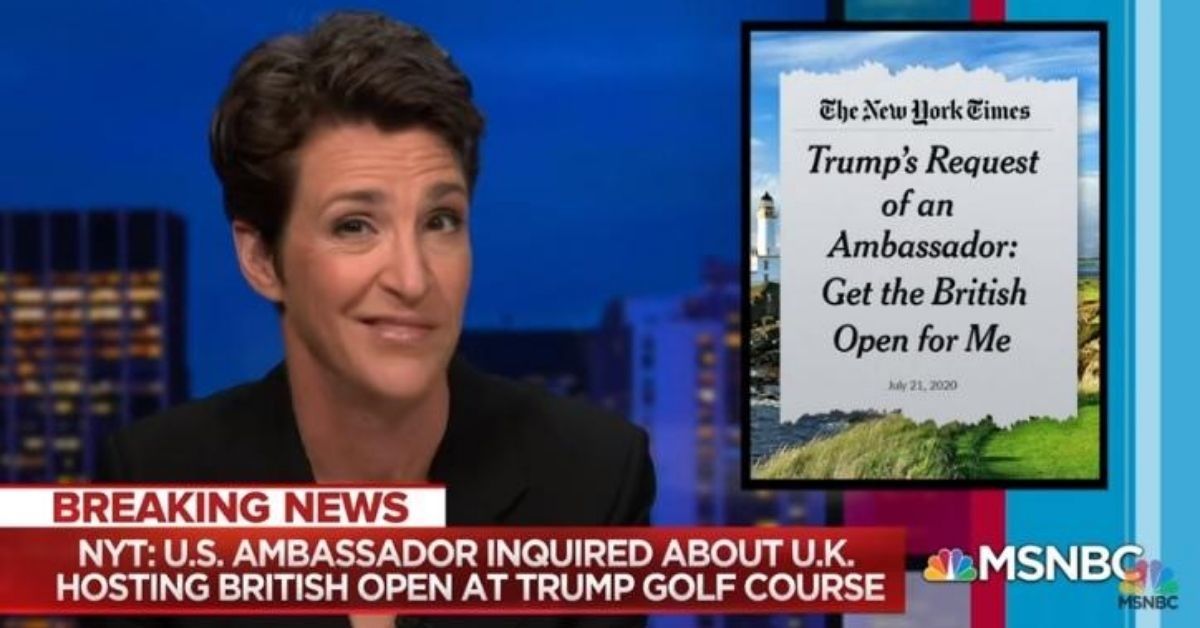 Rachel Maddow Slams Trump In Blistering Rant Over His Newest Scandal Involving Golf Tournament