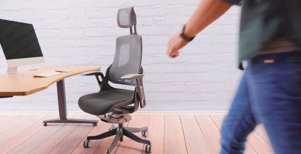 an ergonomic chair in an office