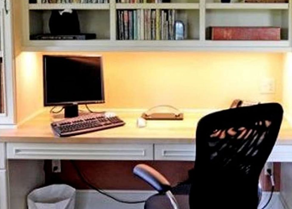LED mood lighting in a home office