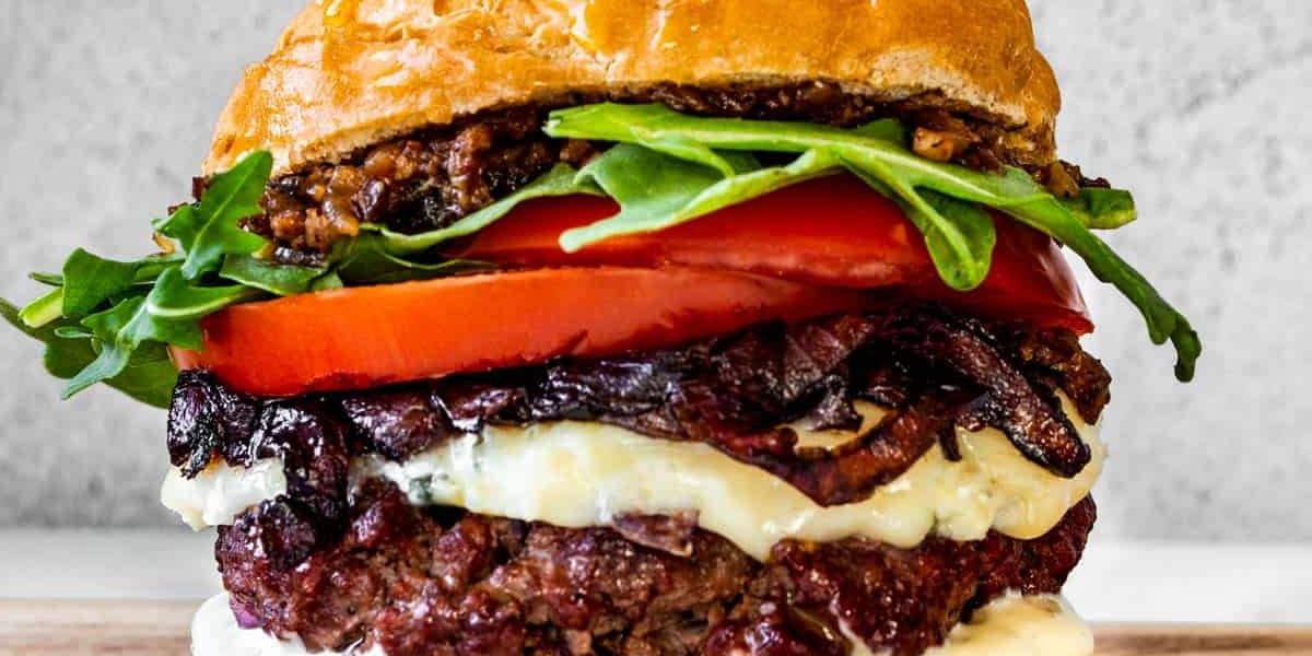 Bacon Blue Cheese Burger with Roasted Garlic Aioli My Recipe Magic