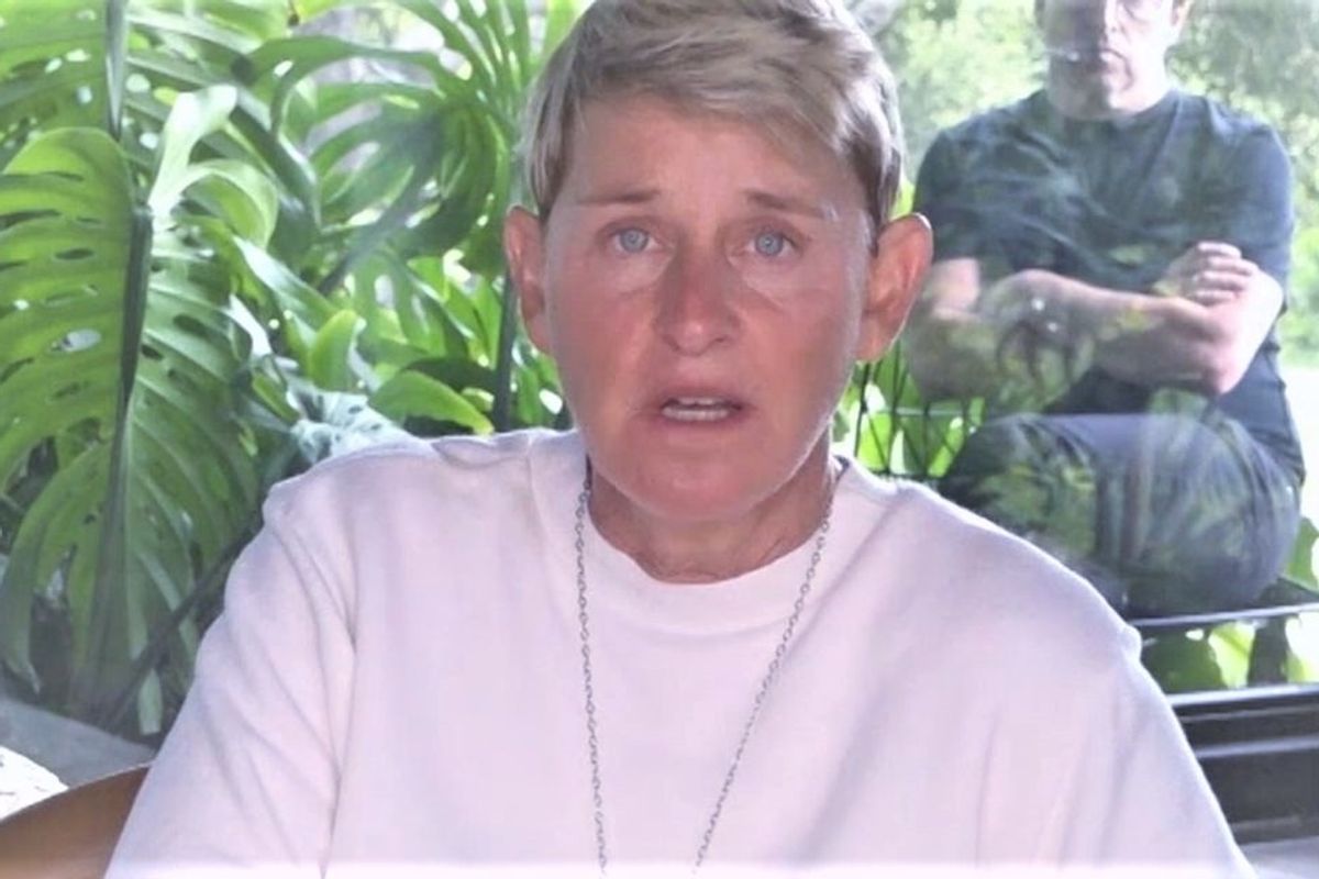 Ellen DeGeneres looking sad