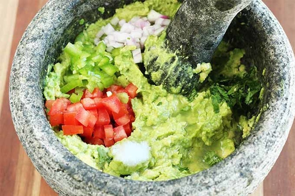 Avocado, Tomato And Red Onion In A Bowl