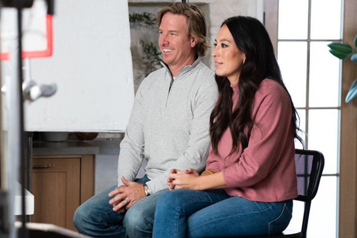 Chip and Joanna Gaines being interviewed