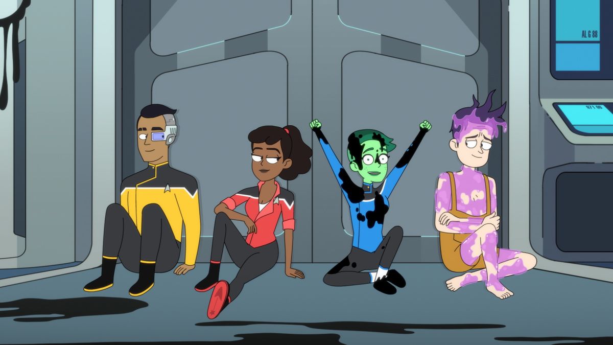 The crew of the USS Cerritos in Star Trek Lower Decks