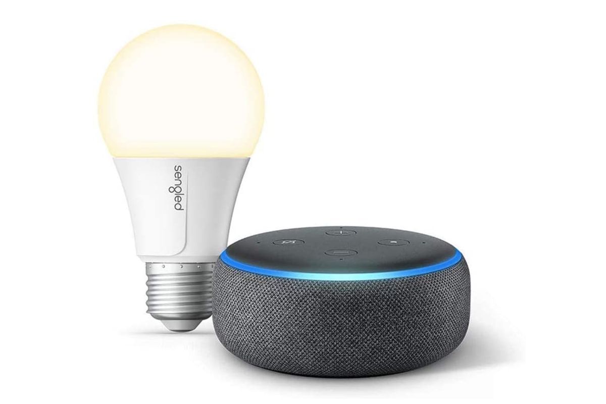 Echo Dot with a Sengled smart bulb