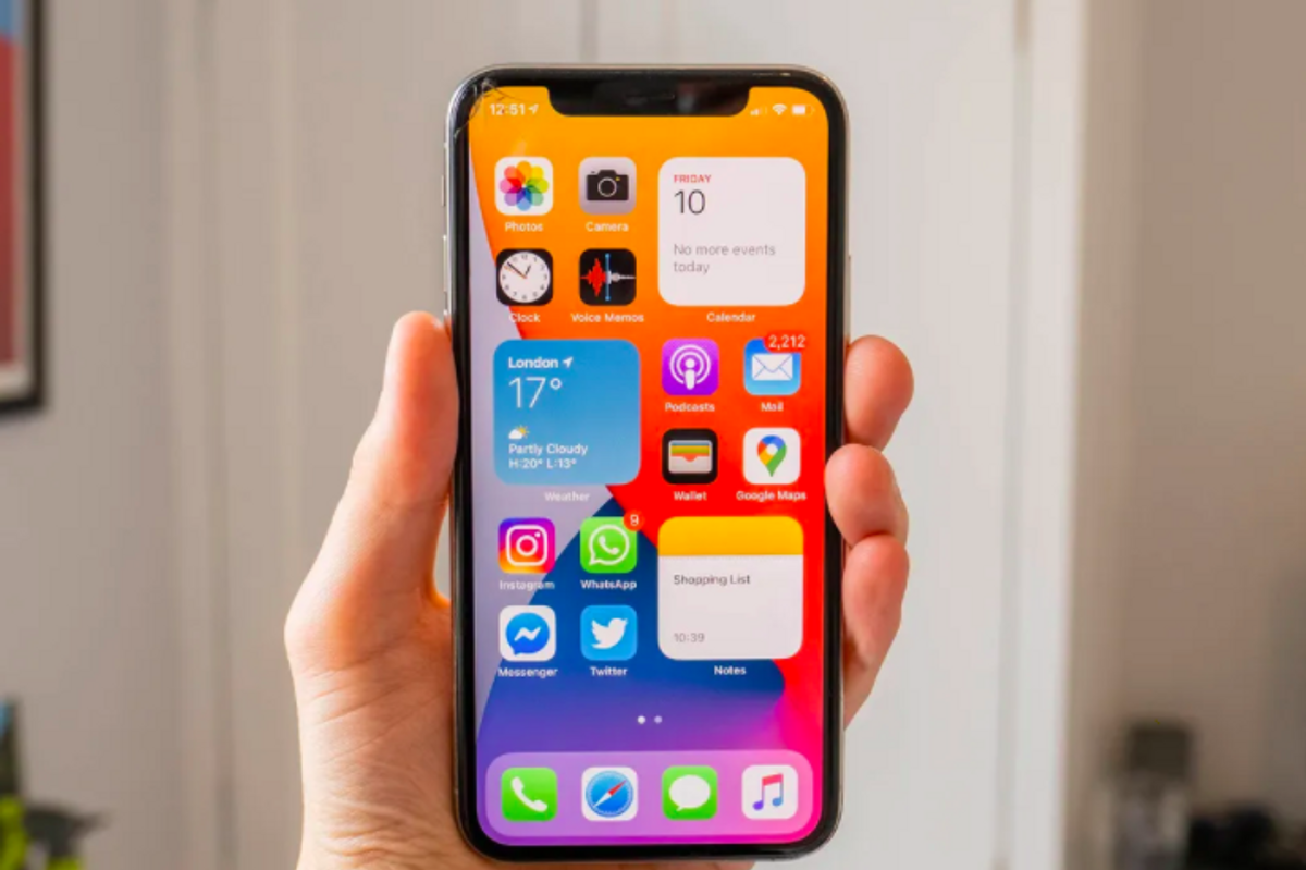 iOS 14 displayed on an iPhone